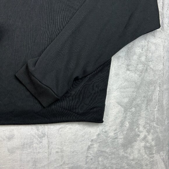 Adidas Sweatshirt Womens XL Black Crop Top Long Sleeve T Shirt Logo Active - Picture 13 of 15